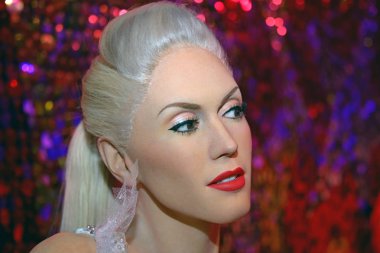 Las Vegas, Usa Nevada - 18 Eylül 2018: Gwen Stefani, Amerikalı şarkıcı, söz yazarı, moda tasarımcısı, aktris ve televizyon kişiliği, Madame Tussauds Balmumu Müzesi, Las Vegas.