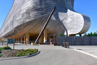 Williamstown, Ky, Usa, 10-5-19: Ark Encounter, İncil 'deki boyutlara göre inşa edilmiş tam boyutlu bir Nuh' un Gemisi..
