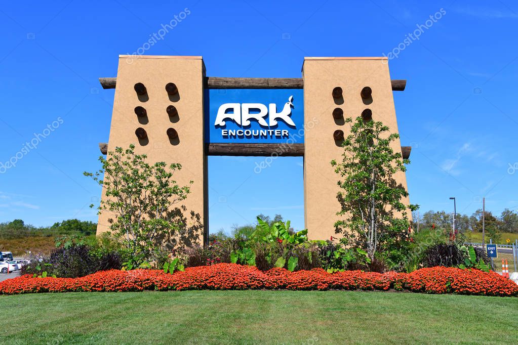 Ark Encounter located in Williamstown, KY, USA 10-5-19 This is the symbol of the Ark Encounter theme park