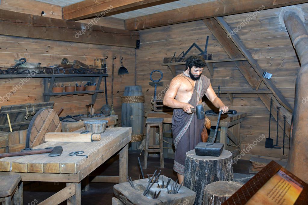 Williamstown Ky Usa October 5 19 Blacksmith Workshop On The Noah S Ark Replica At The Ark Encounter Theme Park In Williamstown Kentucky Usa