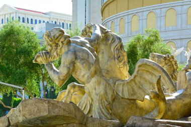 Las Vegas NV, ABD 10-02-17 Bu Caesars Palace 'daki ünlü Trevi Fountain heykelinin halka açık kopyası