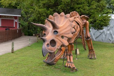 Cave City Kentucky, ABD 09-24-20 Dinozor Dünyası gerçek boyutlardaki dinozor kopyaları ve aktif aktiviteleri olan çocuklar için harika bir açık hava mekanıdır..