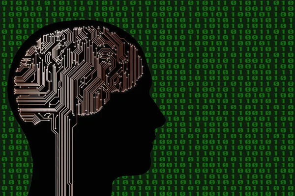 Printed circuit in the form of a brain