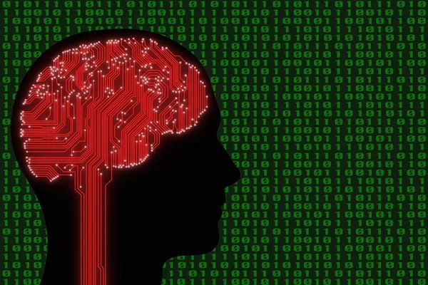 Printed circuit in the form of a brain