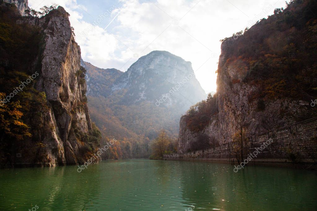 Natural reserve of the Furlo Gorge in the Marche, Italy