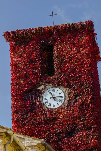 Red Clock Tower Frontino — Stock Photo, Image