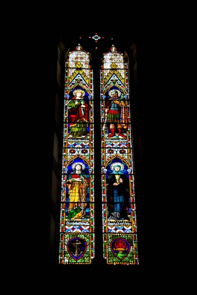 Vidriera Dentro Catedral Santa Maria Assunta Siena Italia —  Fotos de Stock