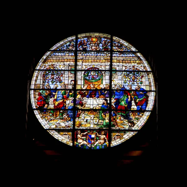 Vidriera Dentro Catedral Santa Maria Assunta Siena Italia —  Fotos de Stock