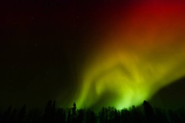 Aurora borealis birçok renkte