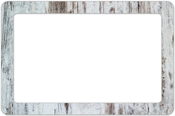 Houten Frame Met Witte Achtergrond — Stockfoto