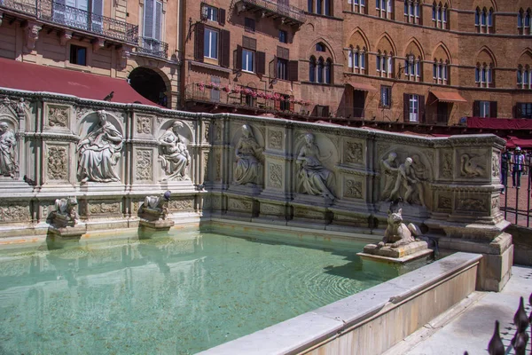 Gaia Brunnen Siena Toskana Italien — Stockfoto