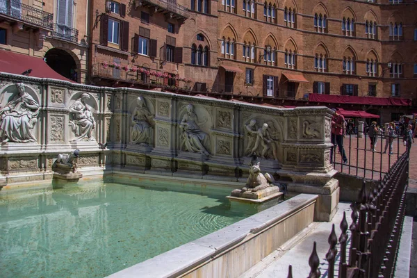 Gaia Brunnen Siena Toskana Italien — Stockfoto