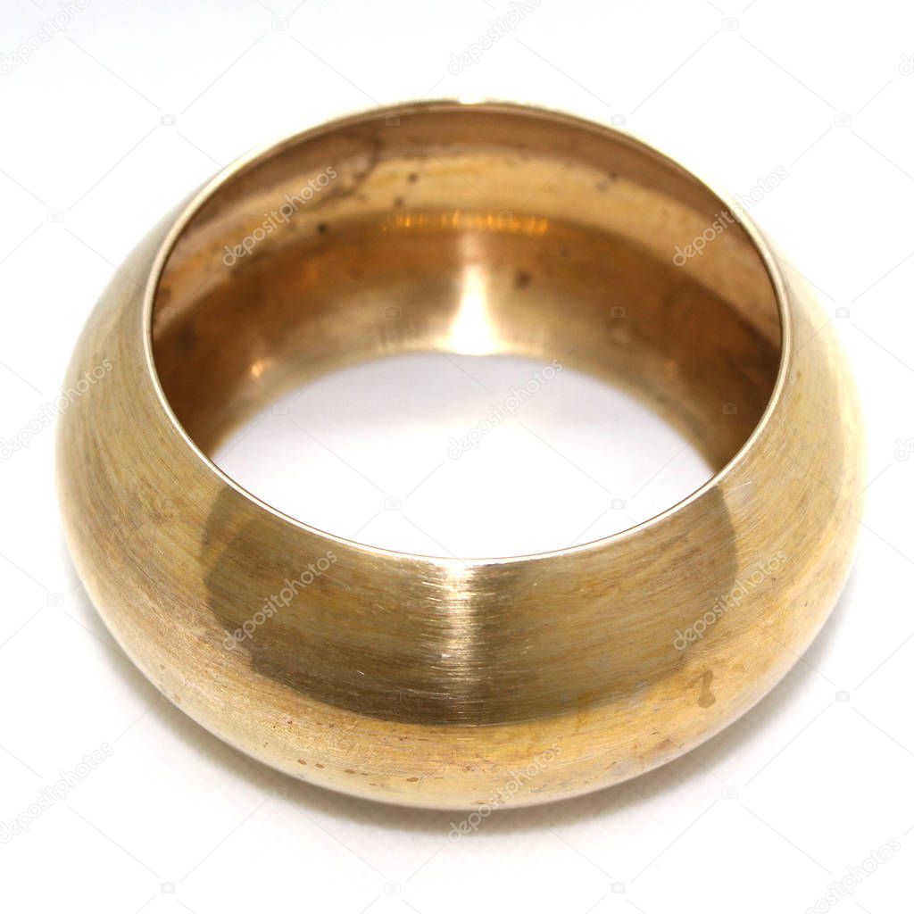 VINTAGE Cymbal Brass Bangle Bracelet - Size 7.5