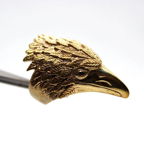 Brass Eagle Blå Safir Ögon Fina Mässing Unisex Storlek Nya — Stockfoto