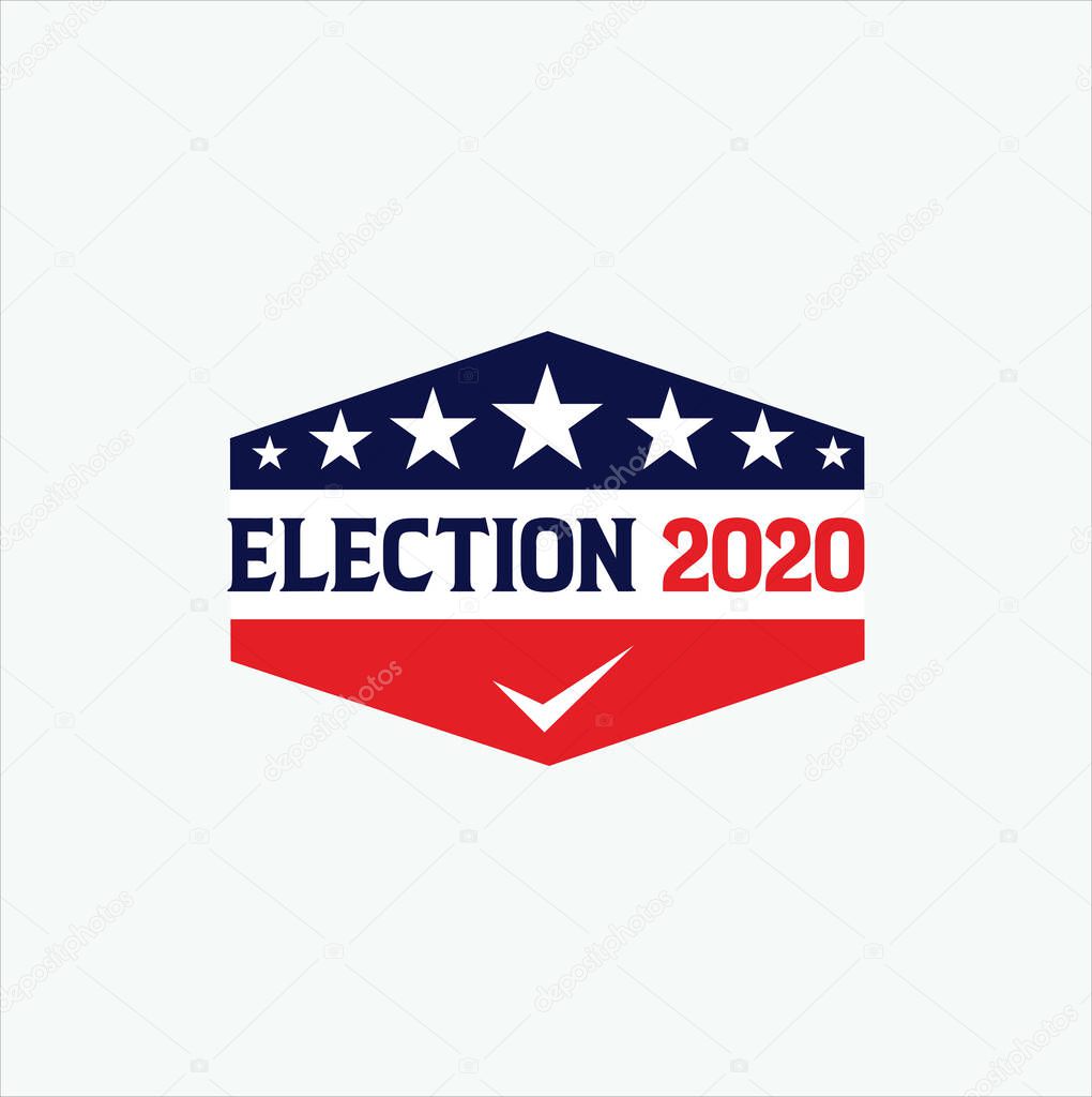 2020 United States of America presidential election logo. Election Day Logo 2020 Vector Stock