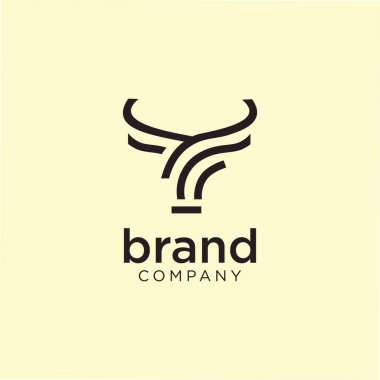 Benzersiz hayvan bufalo logosu dizaynı, sığır tasarımı. Bizon. Sığırlar. Boğa ve Boğa Logosu Lineer Tasarım Vintage Retro Hipster Çizim Şablonu