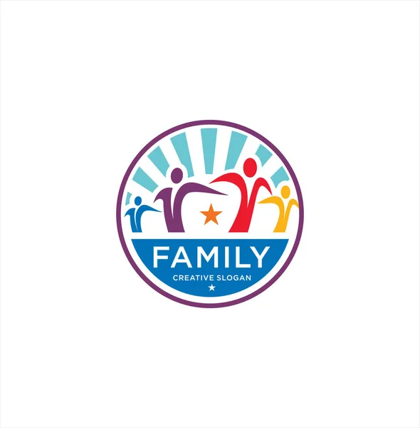 Family Logo Illustration People Group Family Hug Logo Design Graphic — Stock Photo, Image