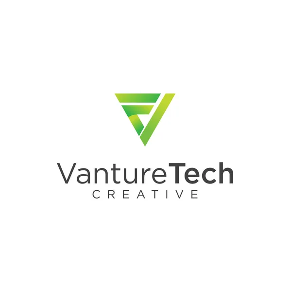 Letter F V VF Triangle Logo Tech Design Vector Stock illustration . Triangle Tech Logo Design