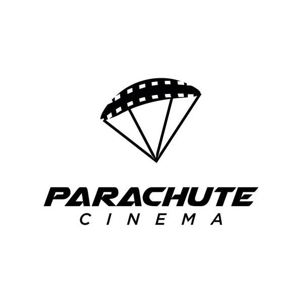 Película Video Cine Cinematografía Producción Películas Logo Con Ilustración Paracaídas —  Fotos de Stock
