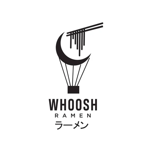 Woosh Ramen Logo Design Template. Hot Air Balloon Logo For Ramen Shop