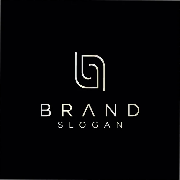 Monogram Letter Logo Thin Black Outline Contour Modern Trendy Letter — Stock Photo, Image