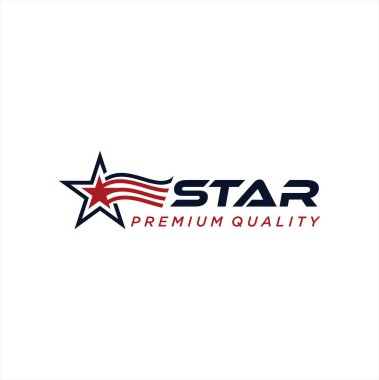 America Star Logo Tasarım Vektör Şablonu İllüstrasyonu ABD