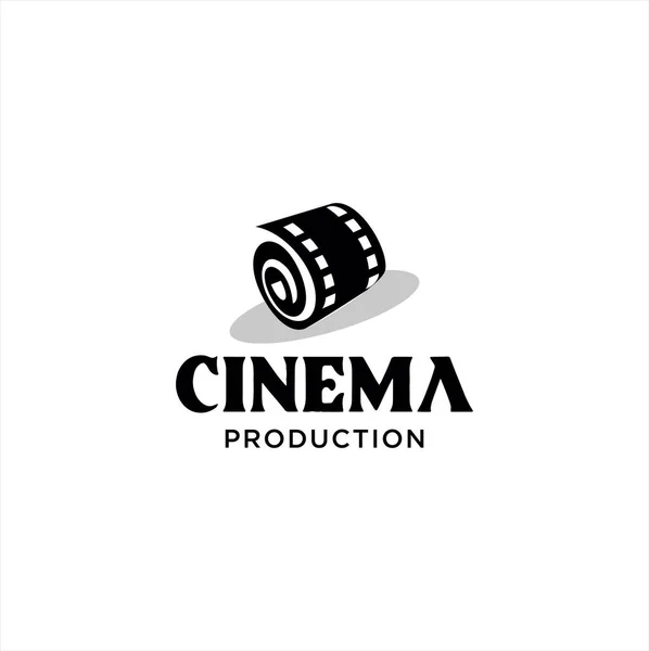 Astratto Cinema Logo Silhouette Modello Vettoriale Design Isolato Sfondo Bianco — Foto Stock