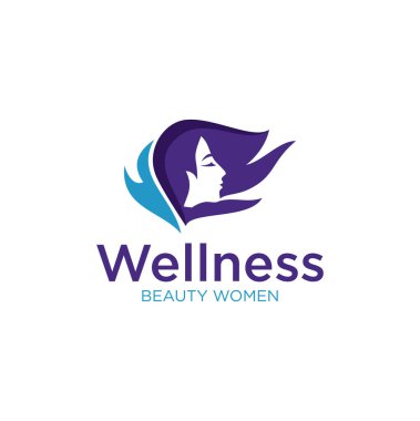 Kadın Sağlık Logosu Tasarım Şablonu. Kadınlar güzellik logosu Kozmetik Şablon ikonu tasarımı. Güzel kadın Logo Tasarım İllüstrasyonu. Spa, Moda ve Güzellik için Kadın logosu