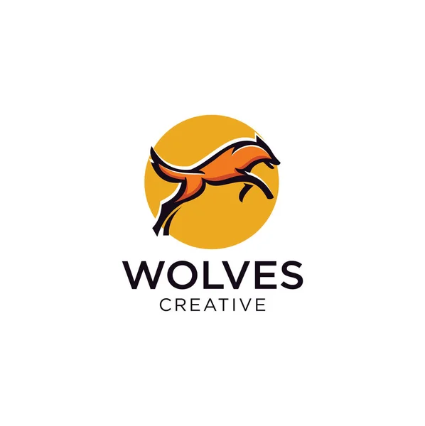 Wolf Logo Design Wektor Ilustracja Zapasów Szablon Projektu Logo Wilków — Zdjęcie stockowe