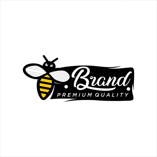 Droppande Honung Logo Design Mall Honeycomb Logo Design Nature Organic — Stock vektor