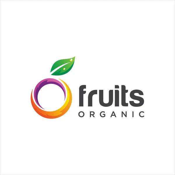Αφηρημένη Λογότυπο Φρούτων Σχεδιασμός Φύση Βιολογικό Αρχικό Πρότυπο Σχεδιασμού Λογότυπων — Διανυσματικό Αρχείο