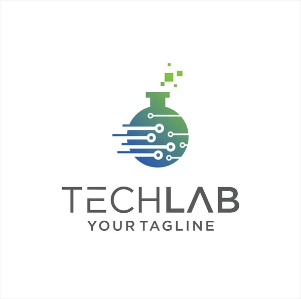 Tech Lab Logo Design Vector Stock Modello Logo Laboratorio Scientifico — Vettoriale Stock
