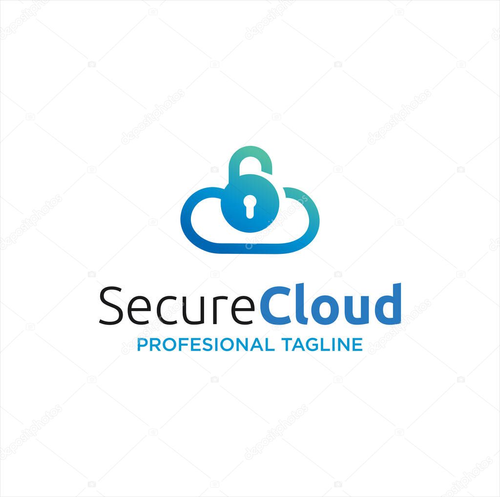 Cloud Lock Logo Icon Design Template. Cloud Security Logo Icon Design. Cloud Key Logo Template. Cloud Secure Logo Access and Data.