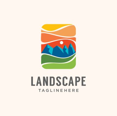 Peyzaj macerası dağ logosu Grafik Vektör Stoku. Açık Zirve Macera Logosu Şablonu. Yürüyüş Kulübü Keşif Logosu Şablonu
