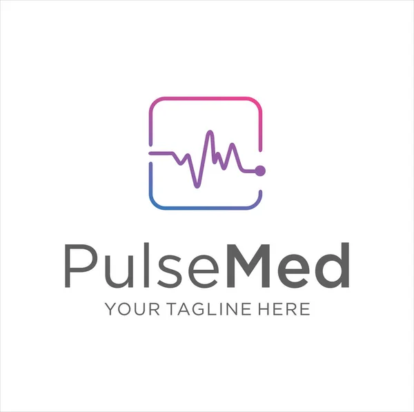 Medical Pulse Logo Design Template Pulse Wave Logo Design Concept — Stock Vector