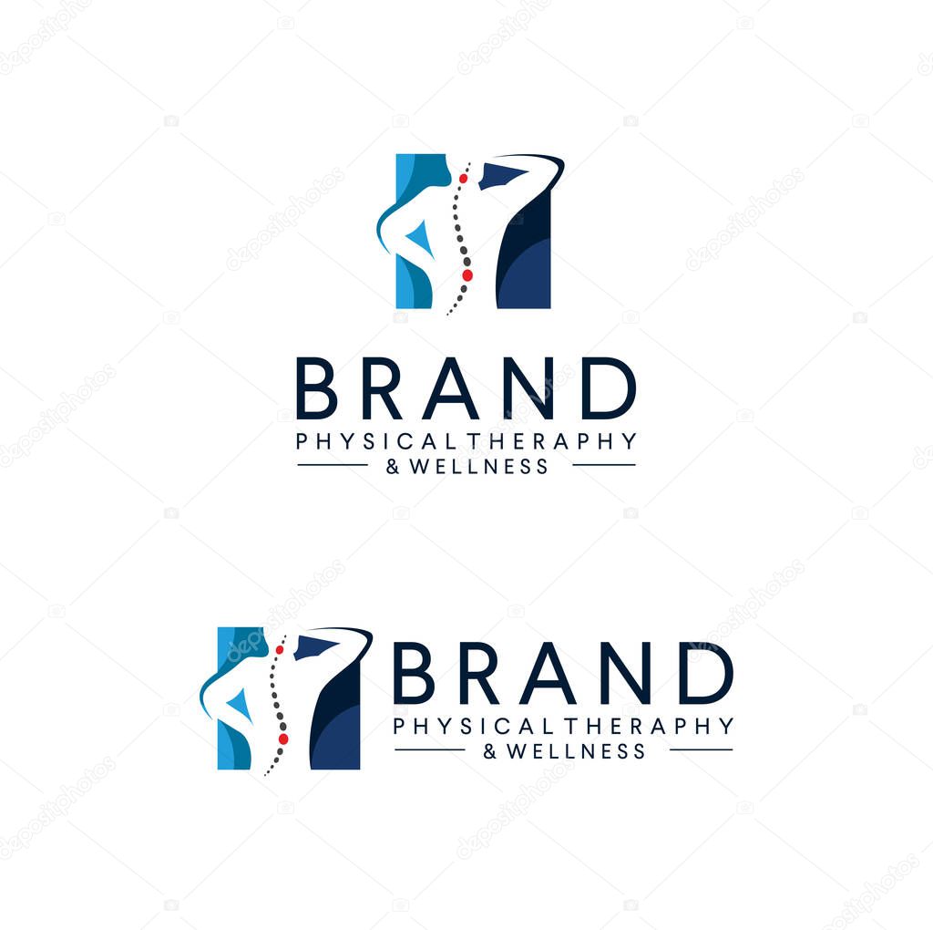 Physical therapy logo vector icon illustration. Body health logo Icon. natural wellness Design Template. people therapy concept design. Back bone therapy logo Medical