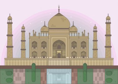 Vektör illüstrasyon düz stil taj mahal