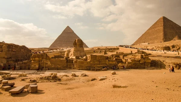 Die Berühmte Sphinx Von Gizeh Und Die Pyramiden Ägypten — Stockfoto