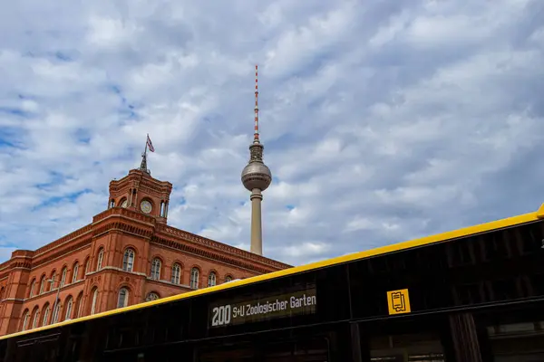 Berlín Alemania 2019 Octubre Famoso Ayuntamiento Rojo Torre Berlín Parte — Foto de Stock