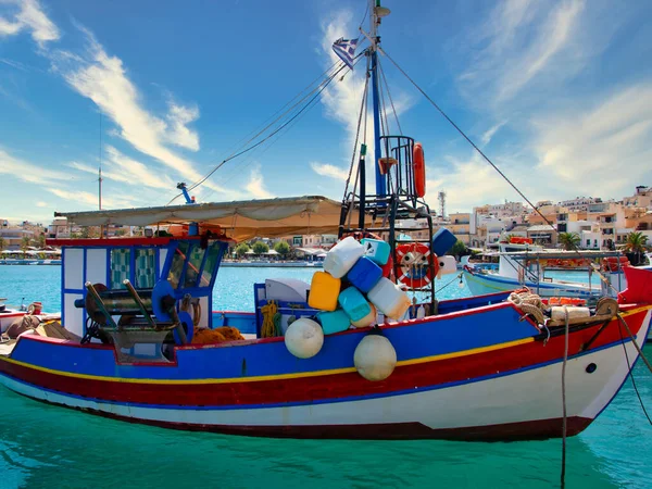 Buque Pesquero Puerto Sitia Isla Creta Grecia — Foto de Stock