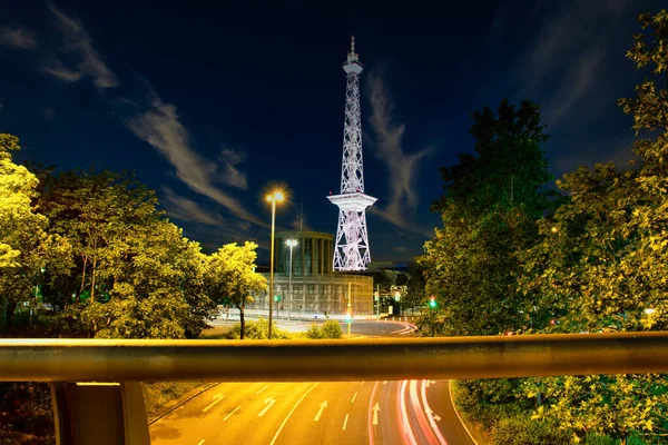 Torre Rádio Berlim Noite Berlim Alemanha — Fotografia de Stock