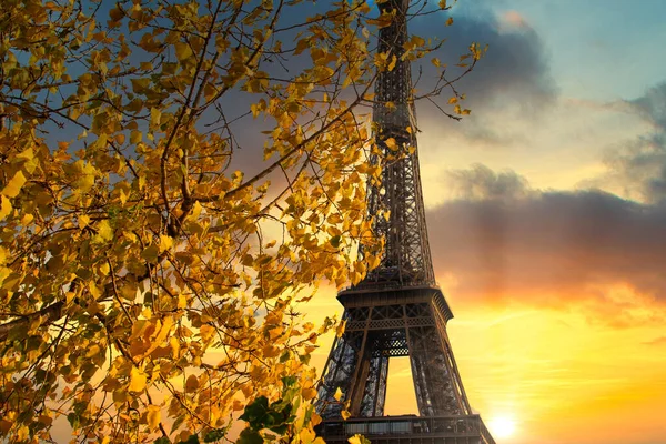 Torre Eiffel Tramonto Parigi Francia — Foto Stock