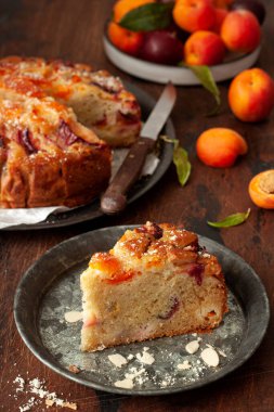 Summer apricot and plum pie. 