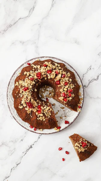 Honey Cake Apples Cinnamon Rosh Hashanah — Stock Photo, Image