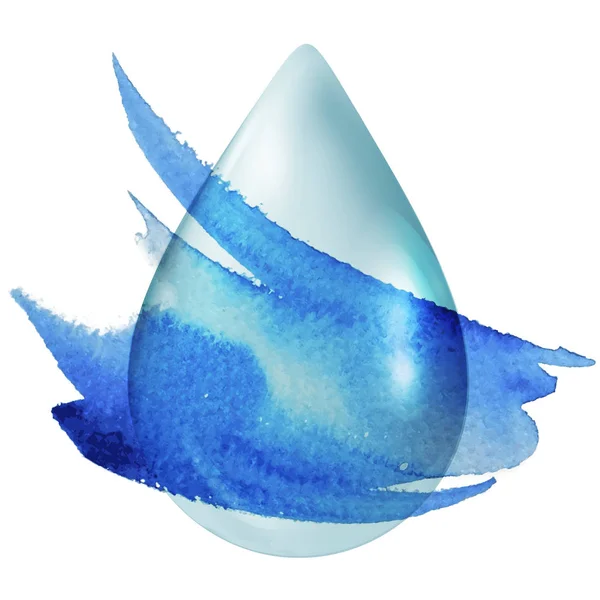 Water Drop Symbol Vector Grunge — Stock Vector