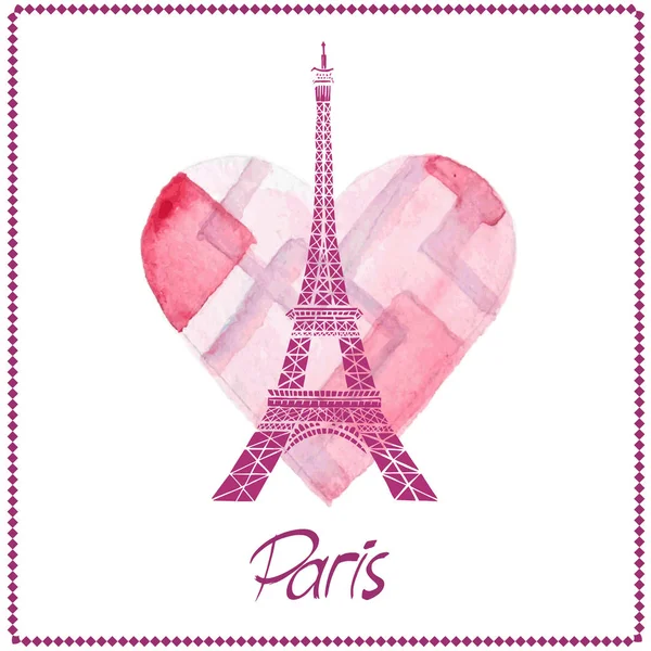 Paris Cards Symbol Love Romance Travel — Stock Vector