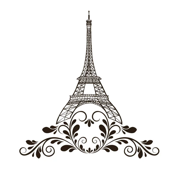 Torre Eiffel Blanco — Vector de stock