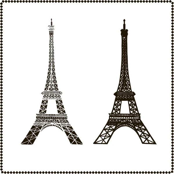 Ilustracja Wektorowa Białym Tle Wieża Eiffel — Wektor stockowy