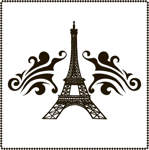 Torre Eiffel París Aislado Sobre Fondo Blanco Vector Eps10 — Archivo Imágenes Vectoriales