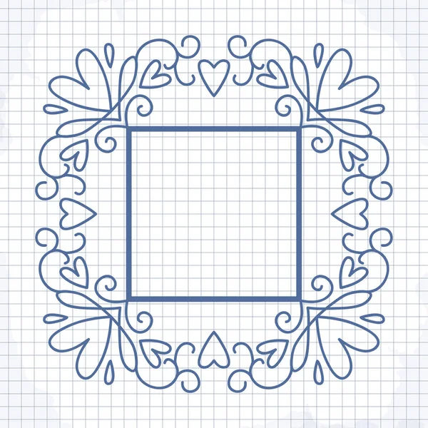 花复古框架 可爱的复古花排列了花圈的形状 完美的婚礼请柬 — 图库矢量图片